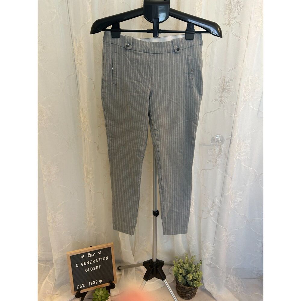 Grey with White Pinstripe Women's Pants